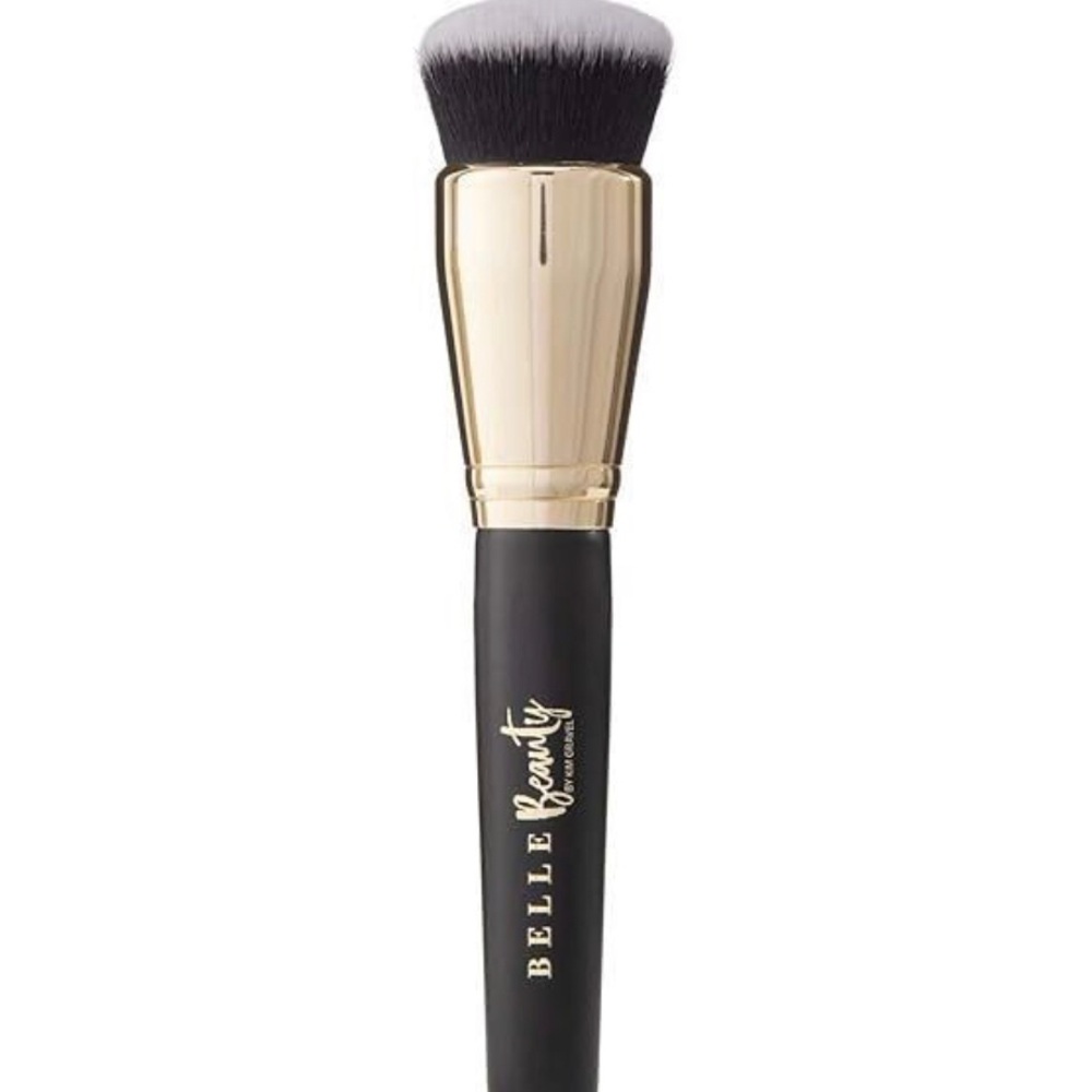 Gold-Tip Black Makeup Brush with Protective Cap